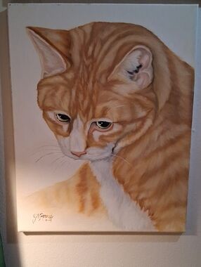 Orange Tabby Cat Canvas Art Print - Pets Cat Wall Decor